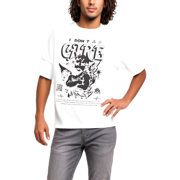 Urban Style Oversize Unisex Tee – I Don´t Care | Rundhals