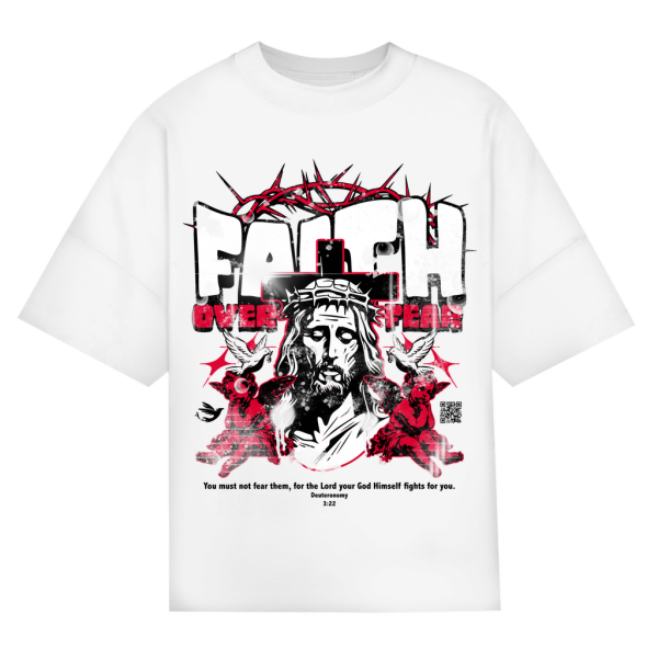 Urban Style Oversize Unisex Tee – Faith over Fear | Rundhals